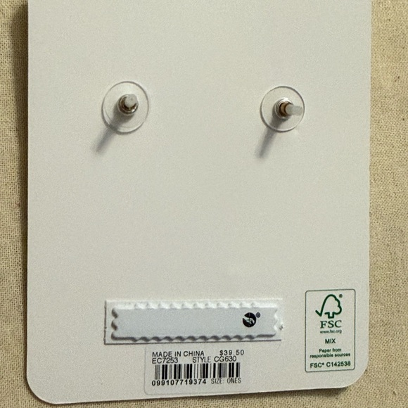 J. Crew Gold and White Heart Stud Earrings - Picture 4 of 4